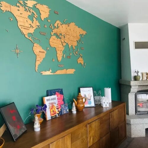 Weltkarte Holz Wanddekoration - Helle Eiche photo review