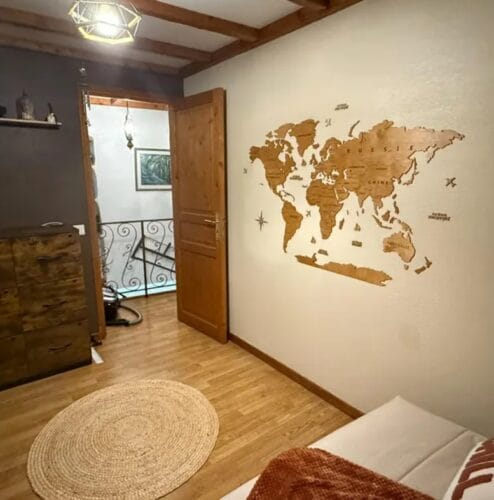 Weltkarte Holz Wanddekoration - Helle Eiche photo review