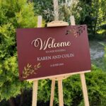 Willkommensschild Hochzeit aus Holz – Bild 4