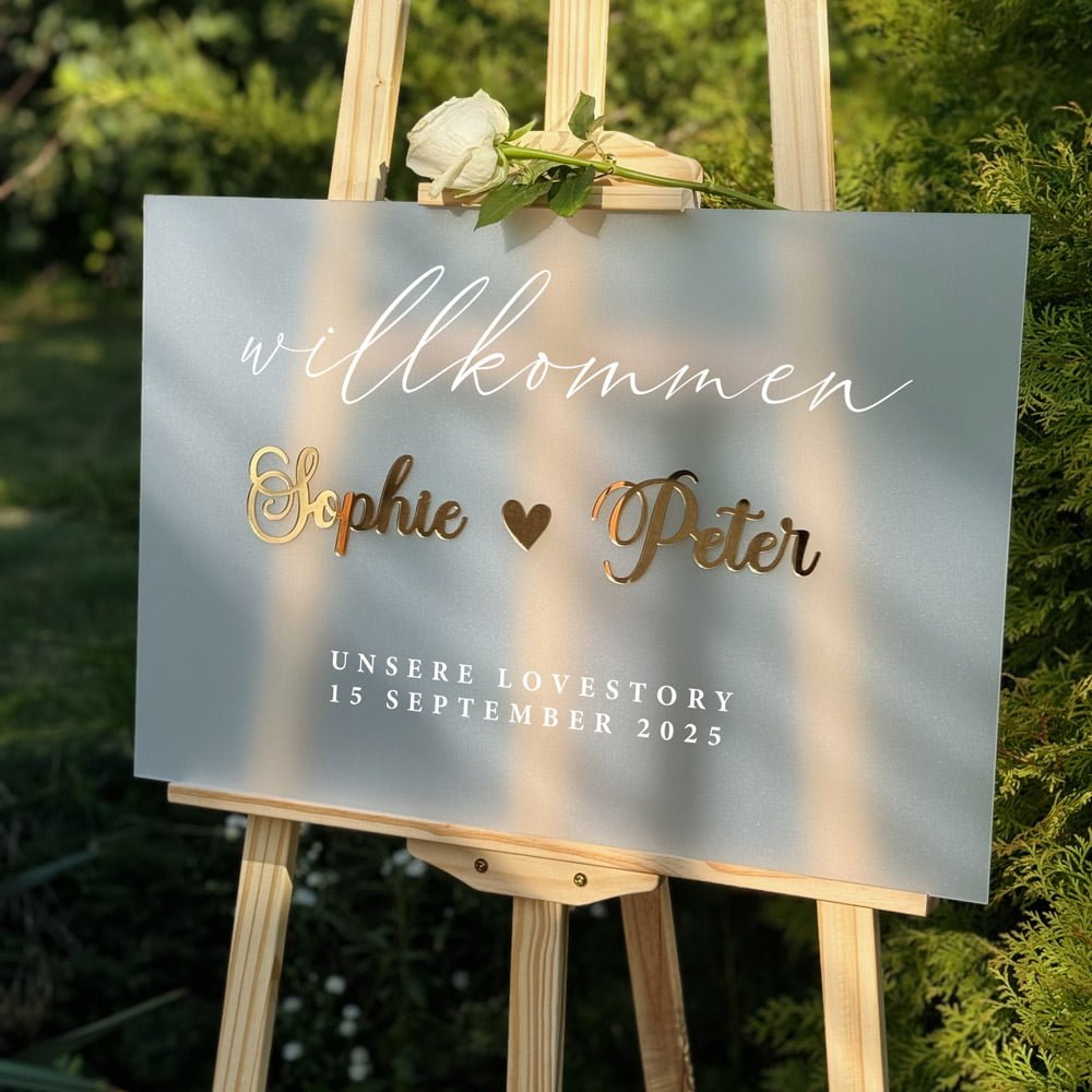 Willkommensschild hochzeit Willkommensschild Hochzeit - Acryl mit 3D-Effekt – Bild 1