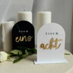 Hochzeit Tischnummer mit 3D Schrift