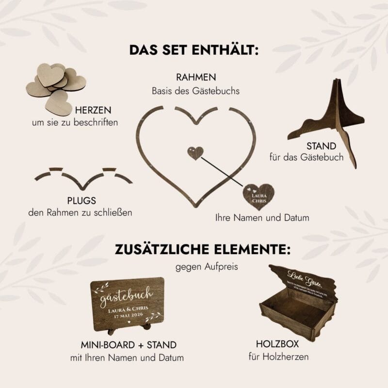 Gästebuch Hochzeit Alternative - Herz – Bild 3