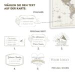 Weltkarte Pinnwand Leinwand - Gelb-Rot – Bild 5