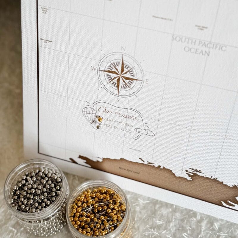 Weltkarte Pinnwand Leinwand - Vintage – Bild 6