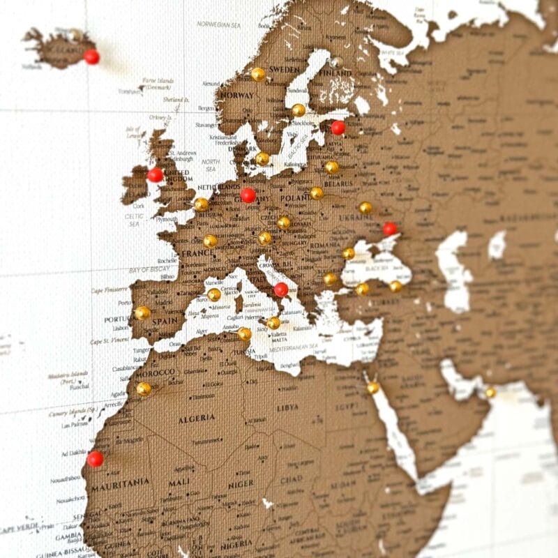 Weltkarte Pinnwand Leinwand - Vintage – Bild 7